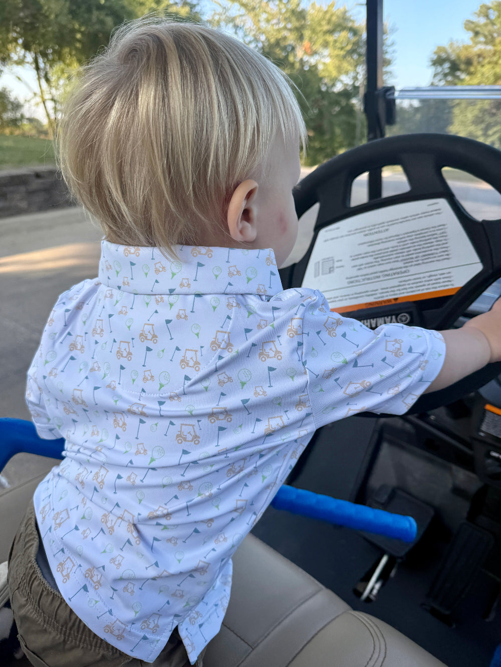 Tee Time Toddler Polo Golf Cart