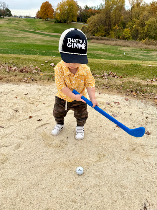 Golf hat for babies and toddlers - thats a gimme swinging club