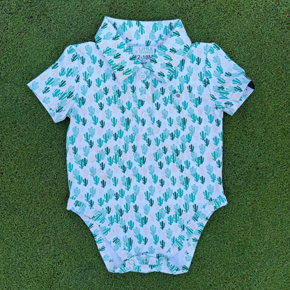 Palm Desert cactus golf polo onesie