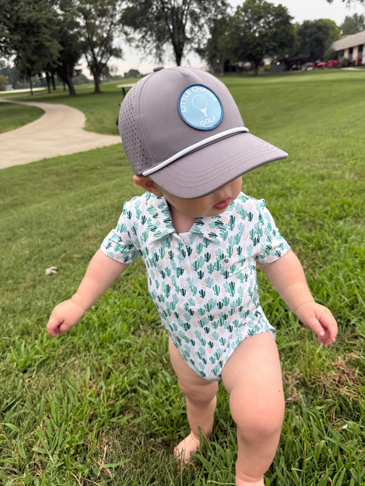 Palm desert cactus onesie polo for kids