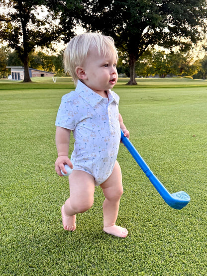 Tee Time Onesie Polo for kids