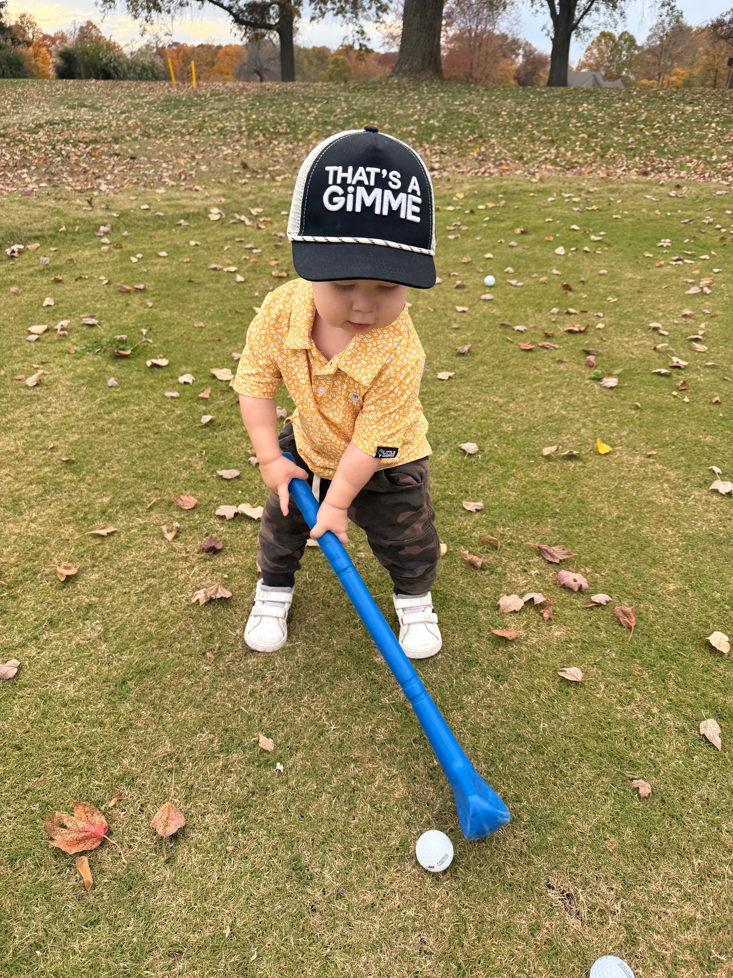 Golf hat for babies and toddlers - that's a gimme hat kid with golf club
